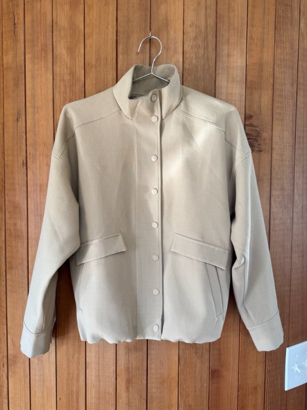 ASTR The Label Funnel Neck Bomber Jacket Tan XS
